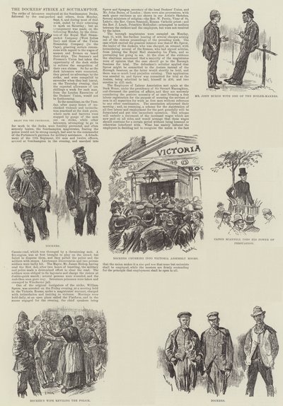 De staking van de dokwerkers in Southampton door William Douglas Almond